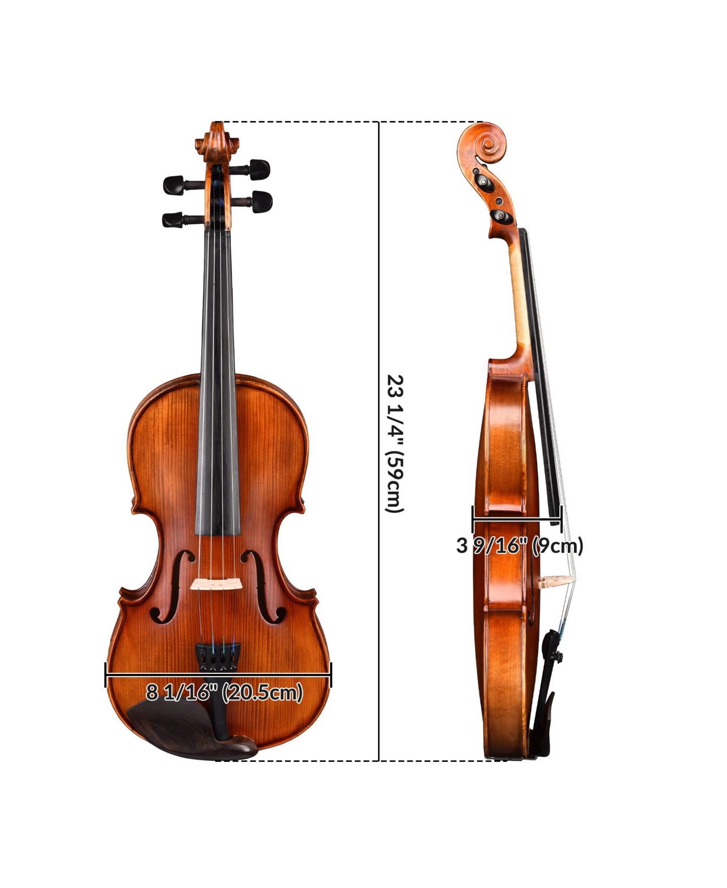 Детские игрушки Yescom Solid Wood Beginner Full Size Violin, Musical Toy Set, цвет: Natrual — фото 8