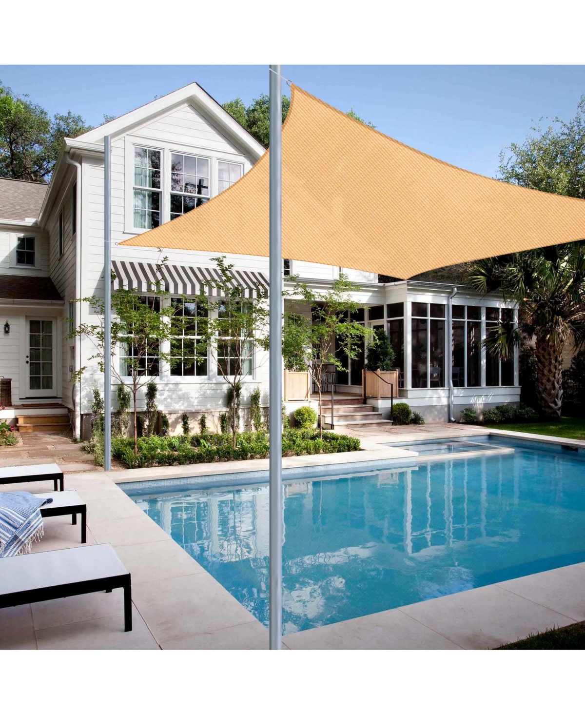 13x10 Ft 97% Uv Block Rectangle Sun Shade Sail Hdpe Canopy Cover Net Backyard
