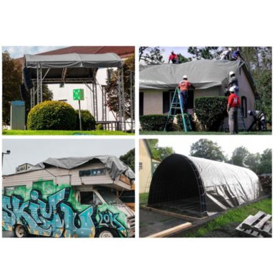 16x20 Ft 14 Mil Poly Tarp Protective Cover Tarpaulin Heavy Duty UV Resistant