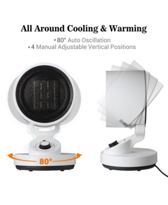 1500W PTC Oscillating Ceramic Heater Fan Warm & Cool Overheat Protection Home