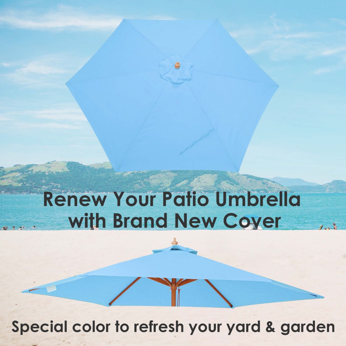 Yescom Ft Patio Umbrella Replacement Canopy Market Table Top Outdoor Sunshade Cover