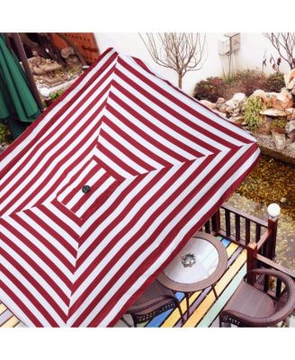 10x6.5 Ft Patio Umbrella Replacement Canopy Market Table Top Sunshade Cover