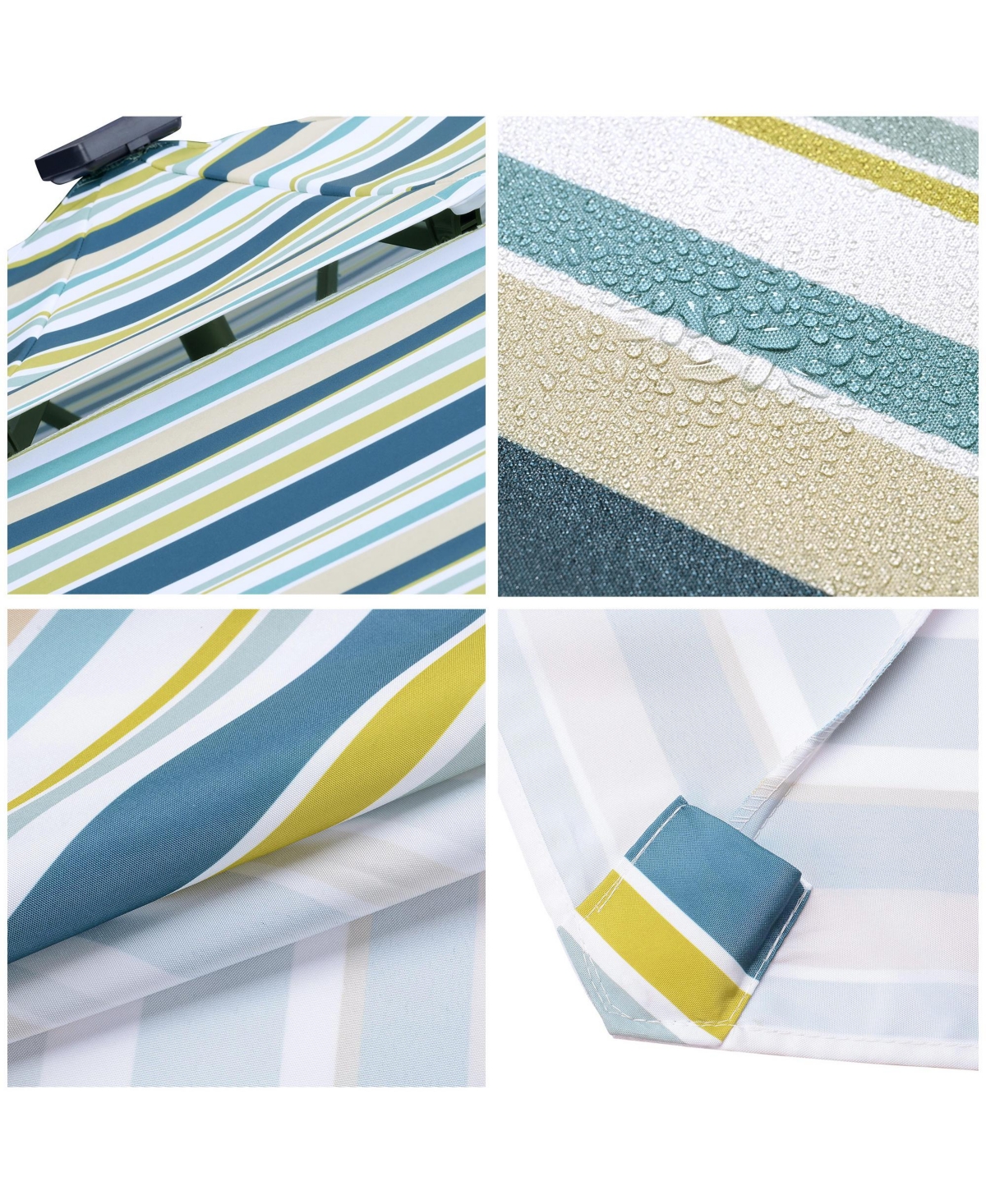 Yescom 9 Ft 3-Tier Patio Umbrella Replacement Canopy Market Table Top Backyard Deck - Yellow blue  white stripes