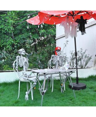 2PCS Pirate Life Size Skeleton Poseable Full Size Halloween Party Decoration Haunted House 2024
