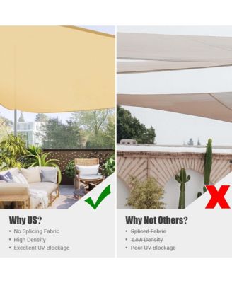 11 Ft Triangle Sun Shade Sail with Hardware Kit 97% UV Block Top Canopy Outdoor