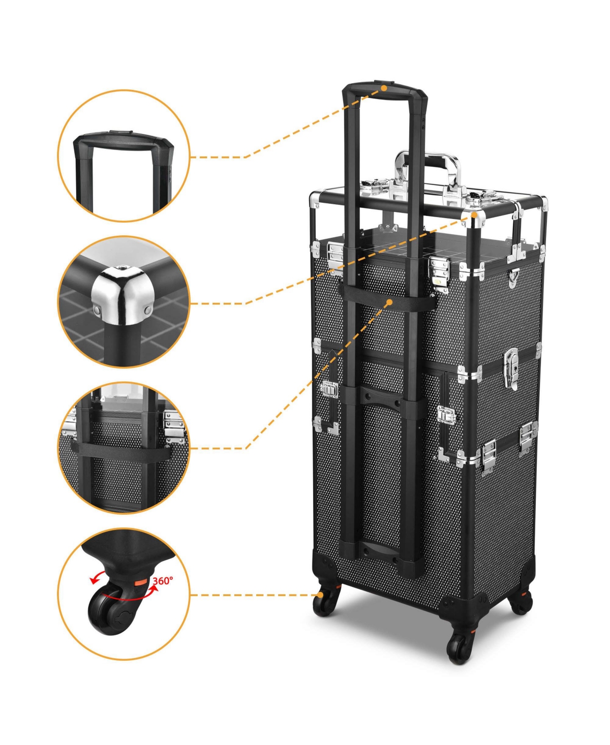 Byootique 2in1 Nail Polish Organizer Rolling Makeup Train Case Manicure