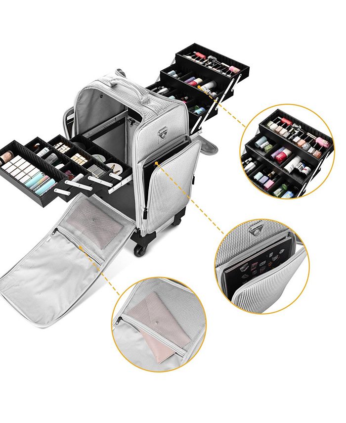 Byootique Soft Sided Rolling Makeup Train Case Cosmetic Organizer ...