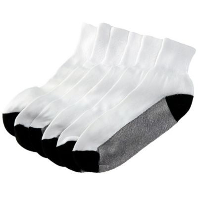 Big & Tall 1/4" Length Cushioned Crew 6 Pack Socks