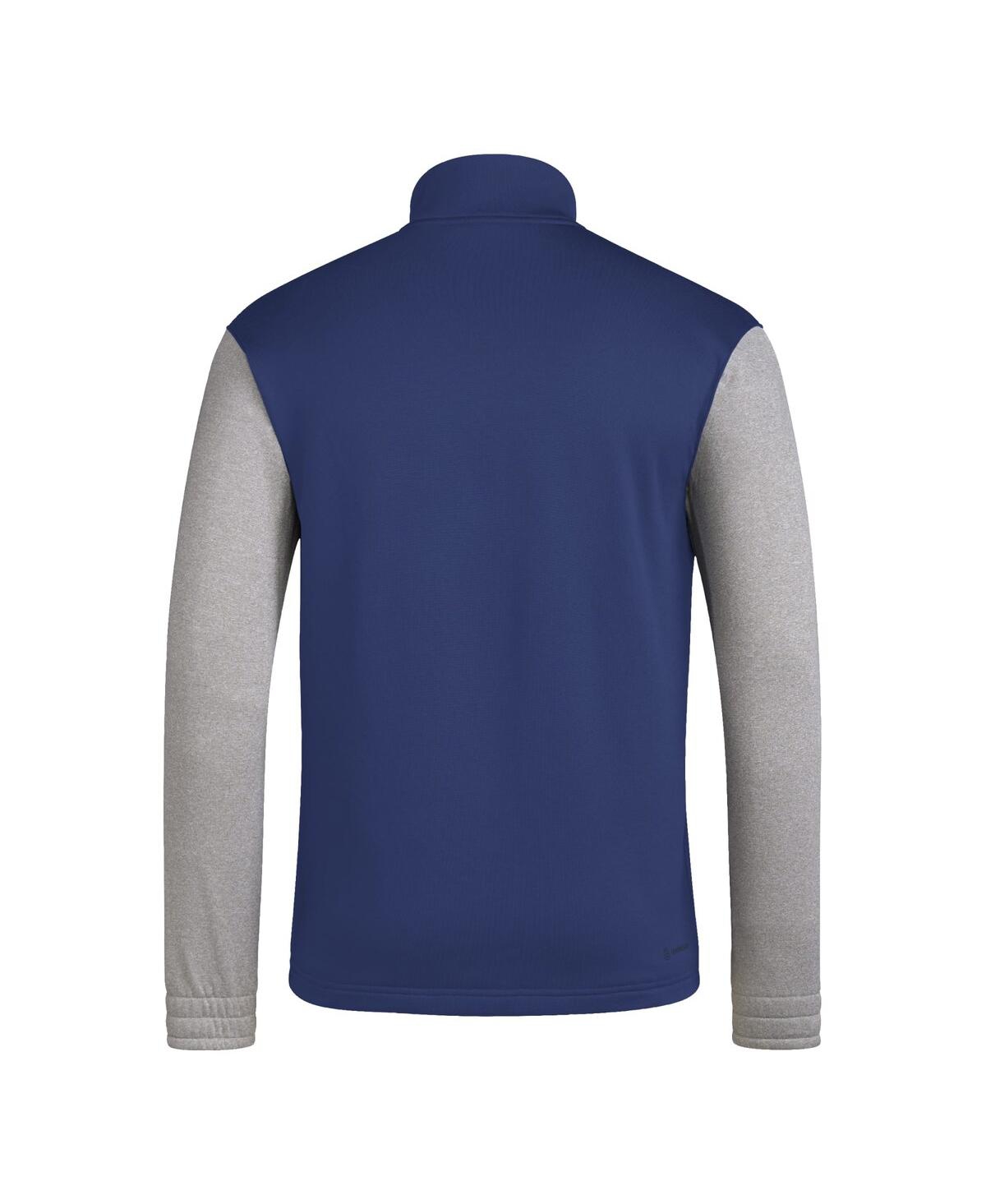 Adidas Men'sArgentina National Team Crest Long Sleeve Half-Zip Top - Navy, Gray