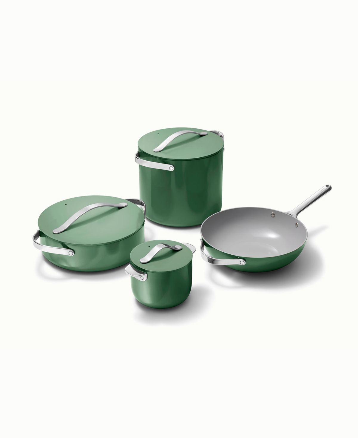 Caraway Nonstick Ceramic 7-piece Cookware Set With Lid Storage In Sage