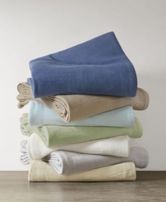 Freshspun Basketweave Cotton Blanket, Twin