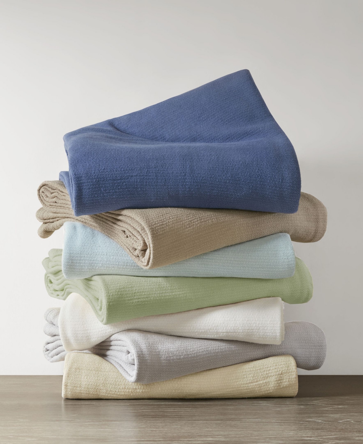 Madison Park Freshspun Basketweave Cotton Blanket, Full/queen In Green