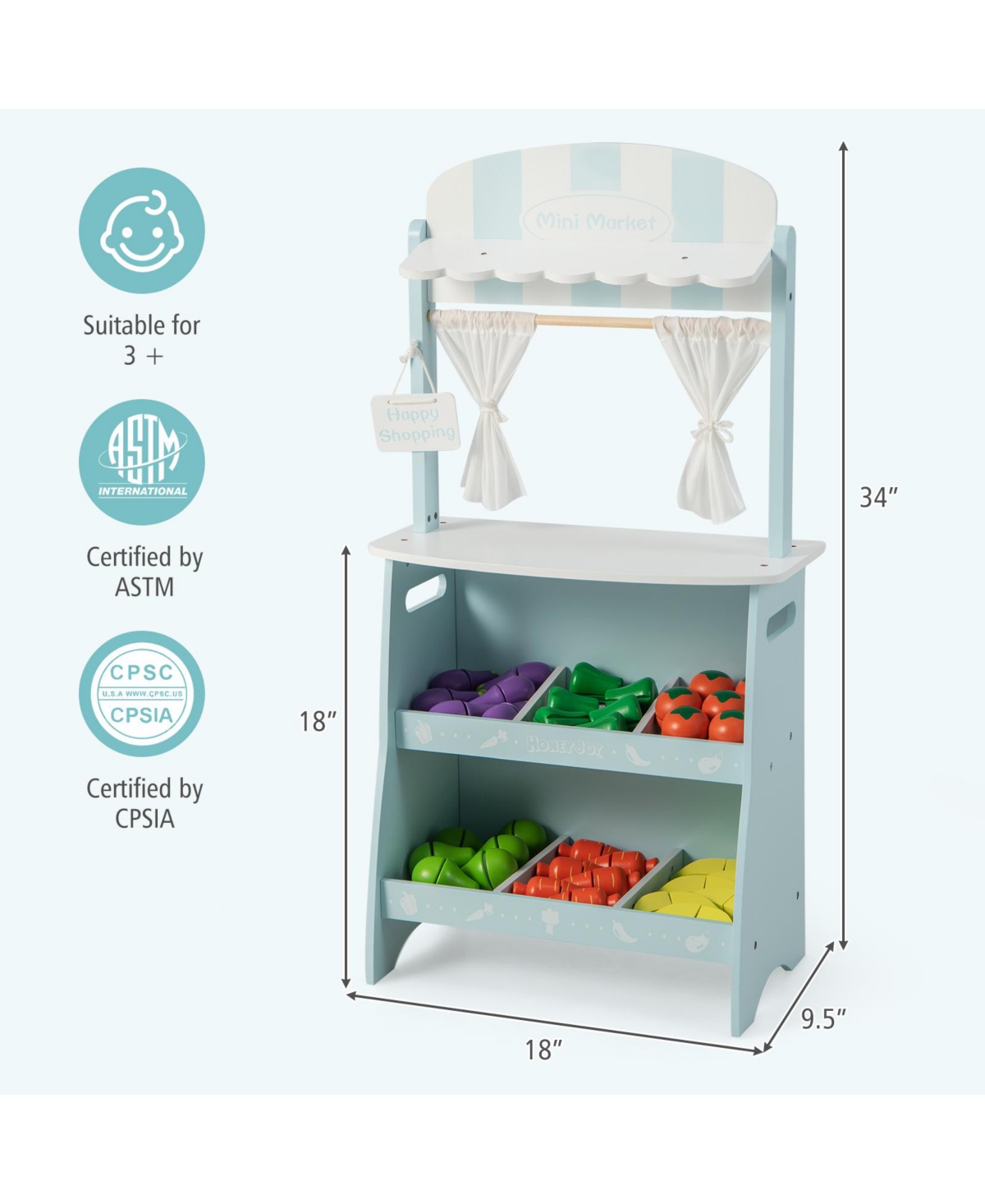 Kid's Farmers Market Stand-Blue