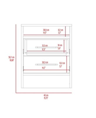 Philadelphia Nightstand, Two Drawers, Concealed Shelf