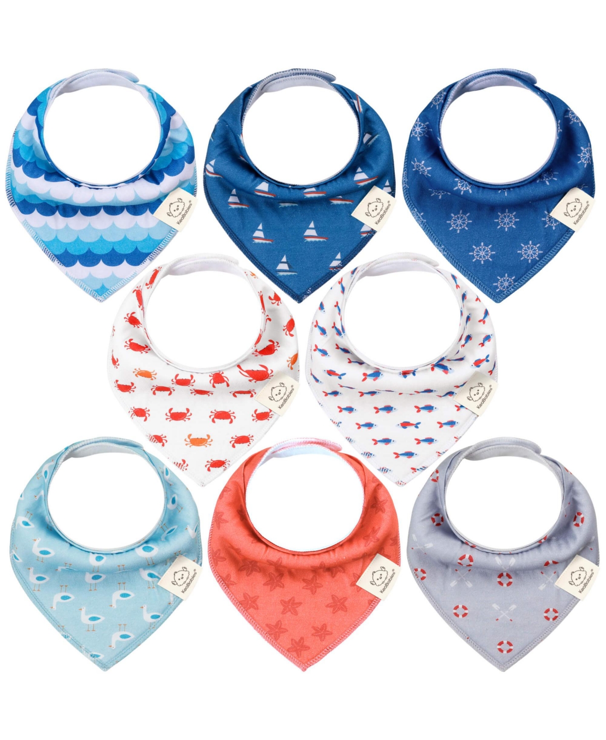 KeaBabies 8pk Organic Baby Bandana Bibs, Baby Drool Bibs for Baby Boy, Girl, Baby Bibs for Infant, Newborn