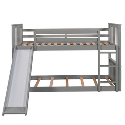 Twin Over Twin Bunk Bed With Slide And Ladder