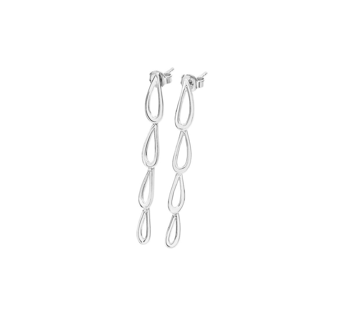 Petal Drop Earrings - Silver