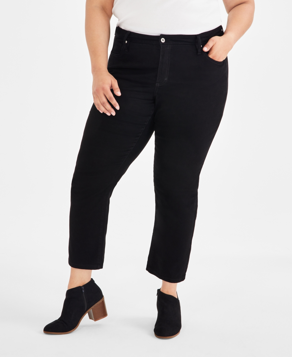 Style & Co Plus Size Mid-Rise Girlfriend Jeans, Created for Macy's