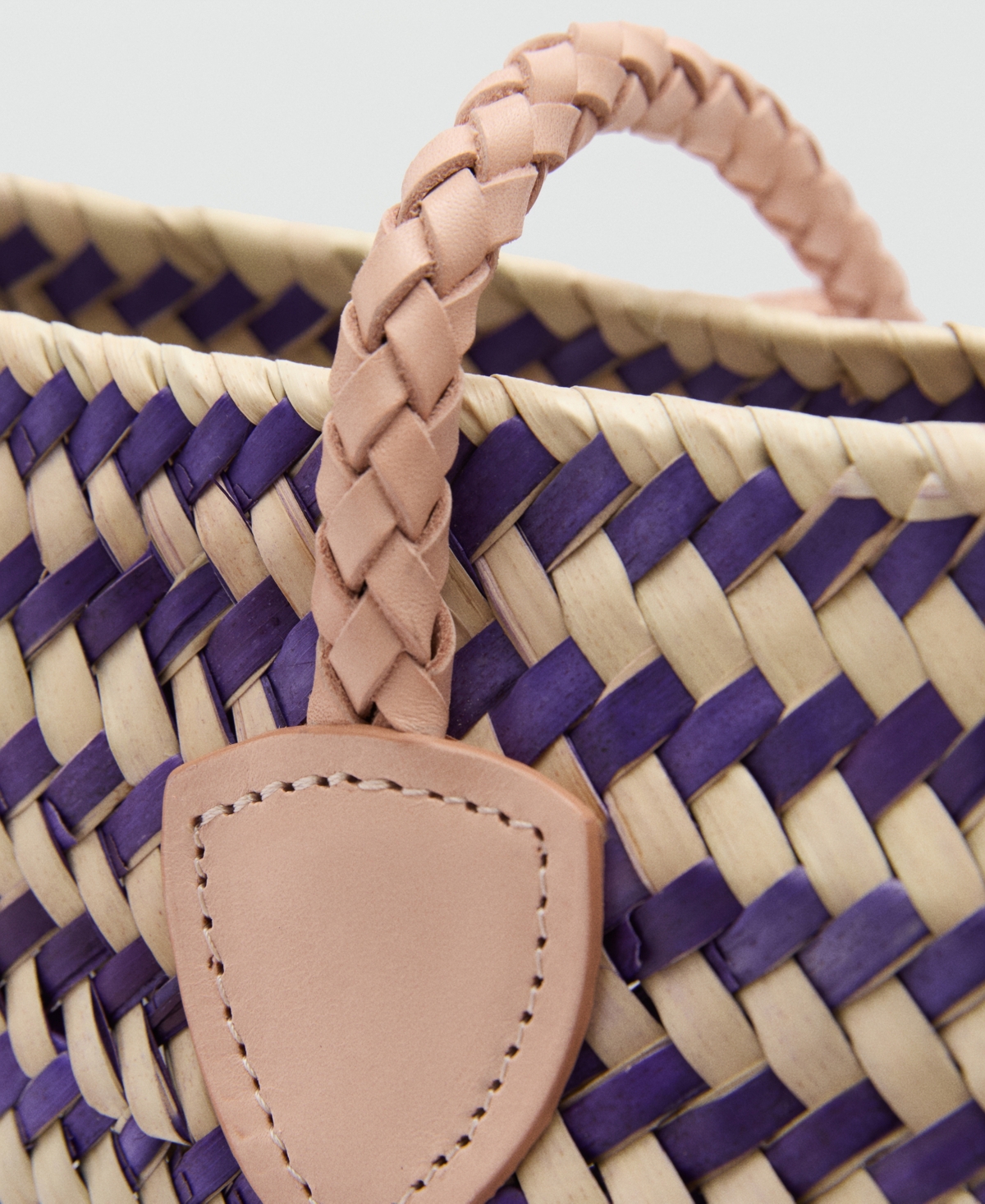 MANGO WOMEN'S NATURAL FIBER SHOPPER BAG