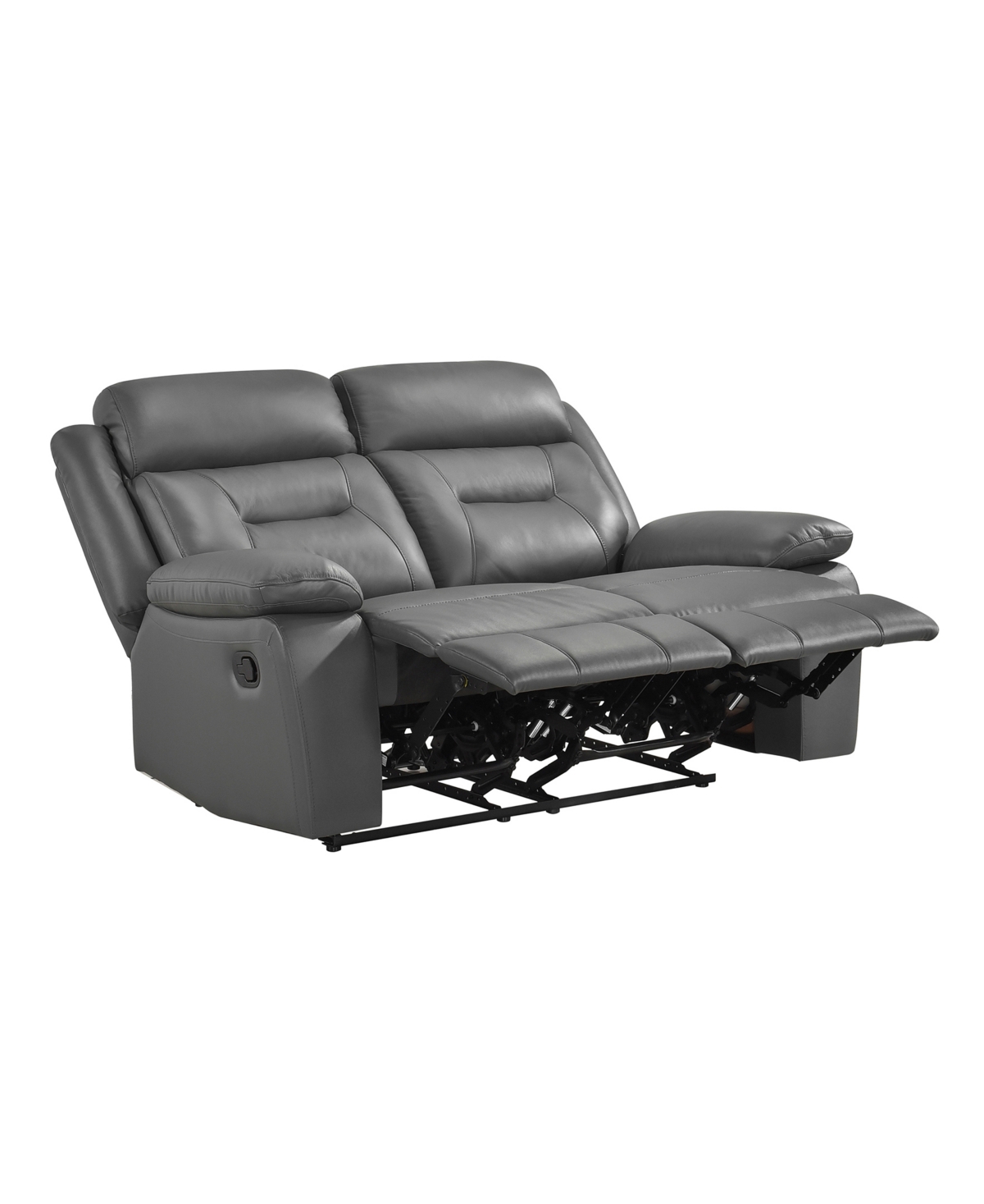 Homelegance White Label Corvallis 63" Double Reclining Love Seat In Dark Gray