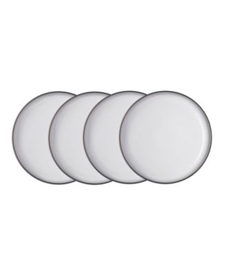 Studio Grey/White Medium Coupe Plates, Set of 4