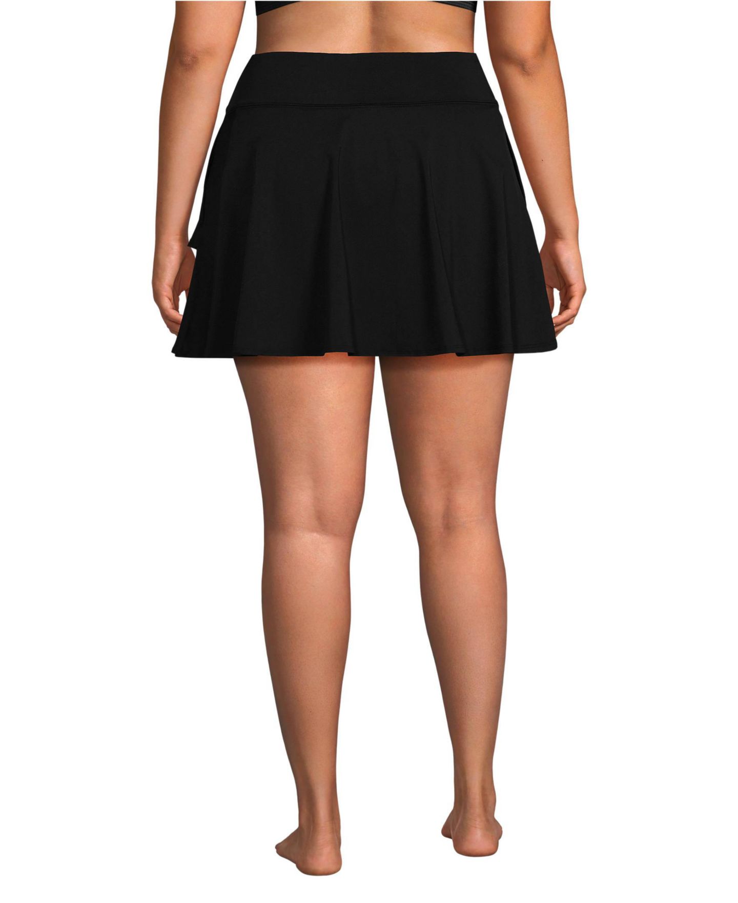 Женская юбка-шорты Lands' End Plus Size High Waisted Tulip Hem Swim Skort, цвет: Чёрный — фото 2