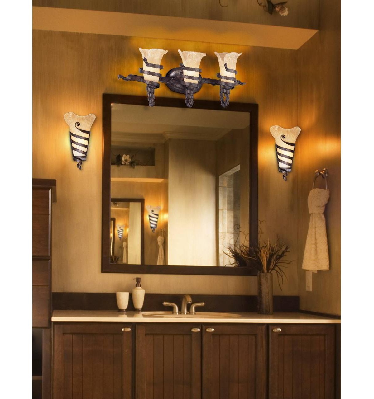 Solara Franklin Works Rustic Farmhouse Wall Sconce Lighting Decor Iron Scroll Hardwired High Fixture Scavo Art Glass for Bedroom Bathroom Bedside