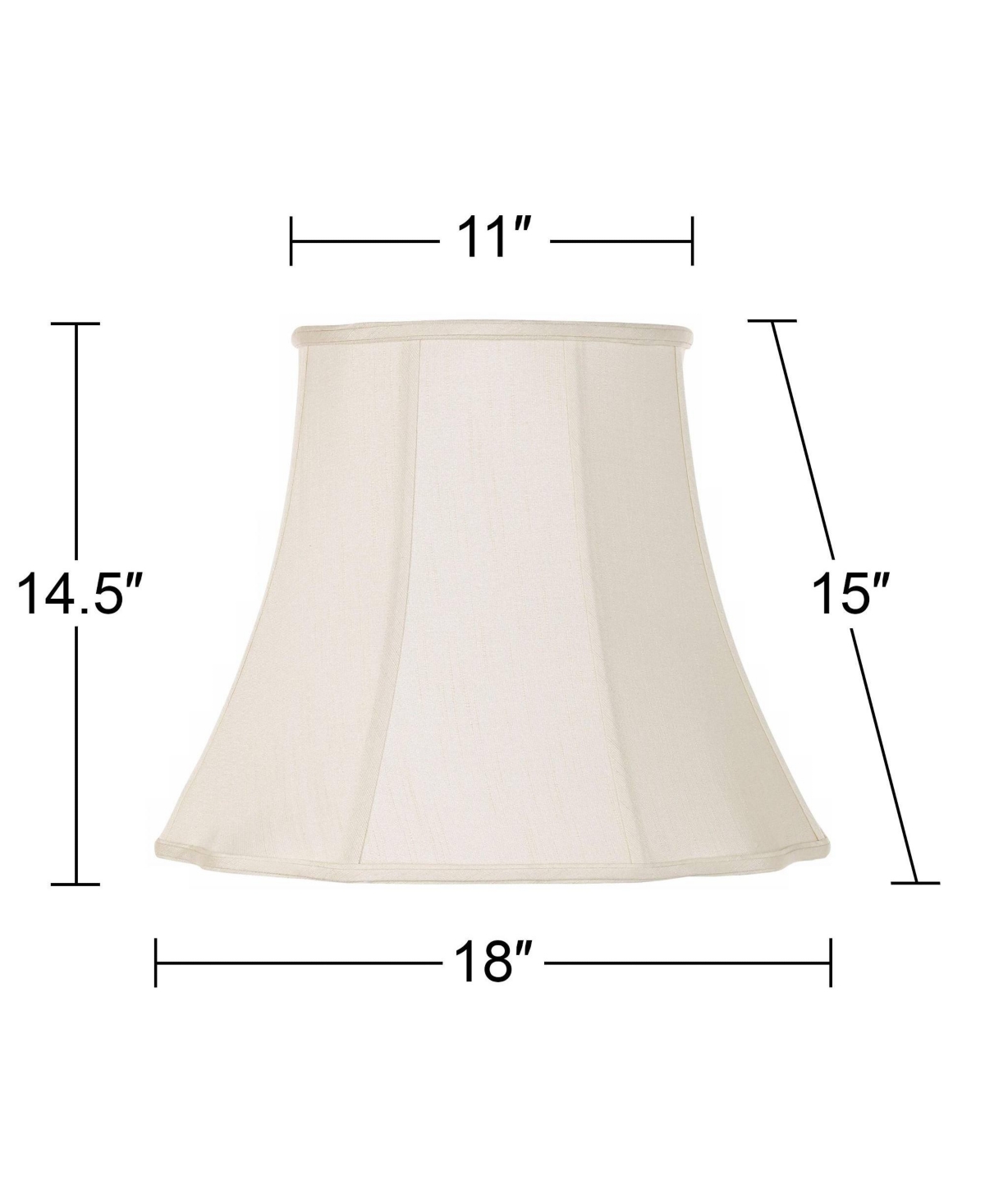 Creme Bell Large Curve Cut Corner Lamp Shade Top x Bottom x Slant x High (Spider) Replacement with Harp and Finial - Imperial Shade