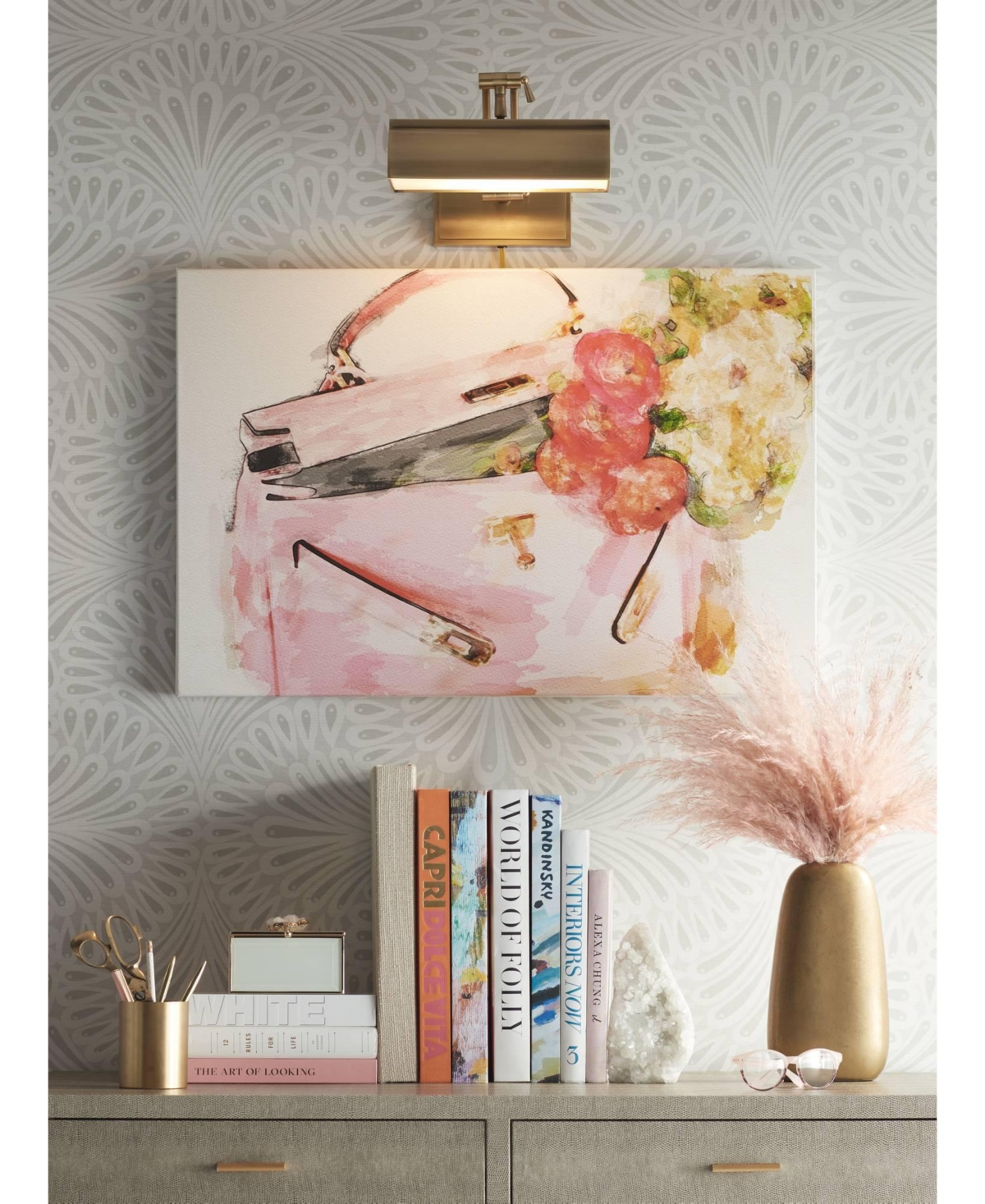 Possini Euro Upton Wide Plug-In Antique Brass Picture Light - Possini Euro Design