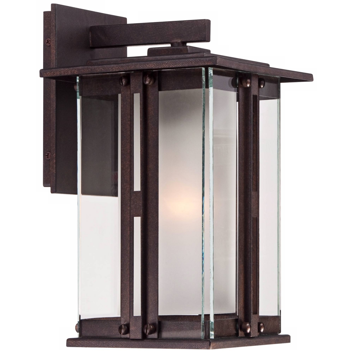 Fallbrook Rustic Farmhouse Outdoor Wall Light Fixture Bronze Steel 11 3/4