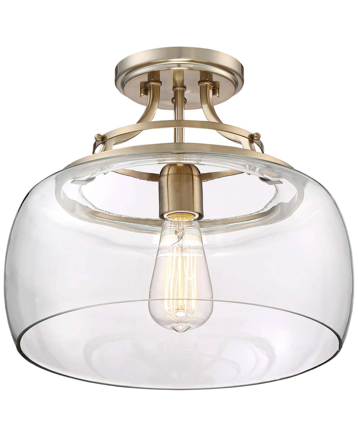 Franklin Iron Works Charleston Rustic Farmhouse Ceiling Light Semi Flush-Mount Fixture 13 1/2