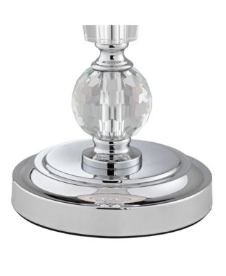 Olivia 28 1/4" Tall Traditional Glam End Table Lamp Clear Crystal Single Gray Shade Living Room Bedroom