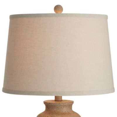 25 1/2" High Farmhouse Rustic Coastal Table Lamps Set of 2 Beige Oatmeal Shade Living Room Bedroom Bedside Nightstand