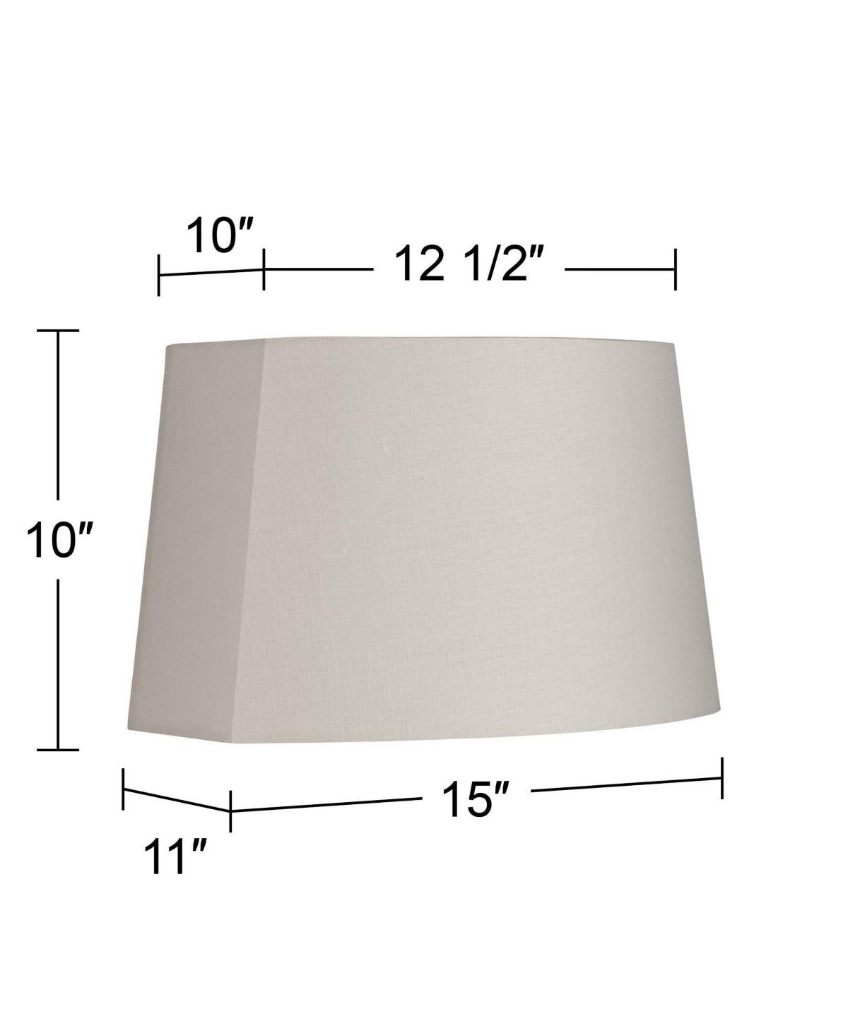 Ivory Medium Modified Oval Lamp Shade Wide and Deep at Top x Wide and Deep at Bottom x High (Spider) Replacement with Harp and F