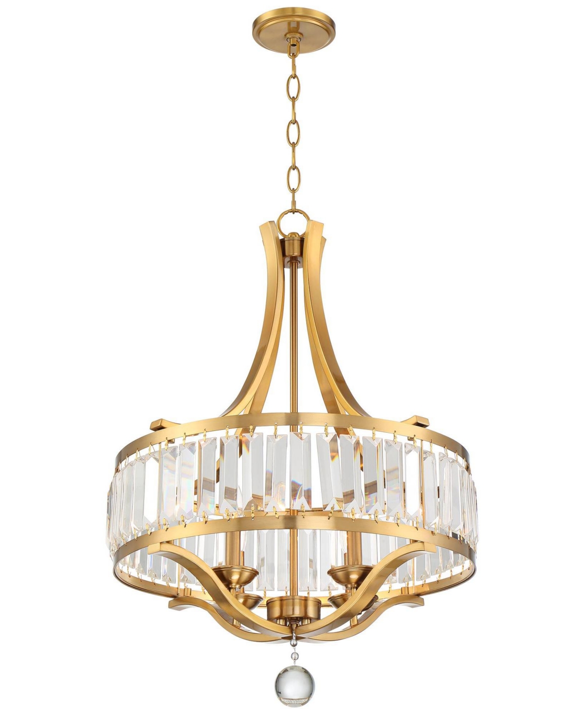 Possini Euro Design Prava Warm Brass Pendant Chandelier Lighting 21 1/2