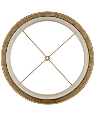 Gold Finish Laser Cut Metal Large Drum Lamp Shade 17" Top x 17" Bottom x 10" High (Spider) Replacement - Spring crest
