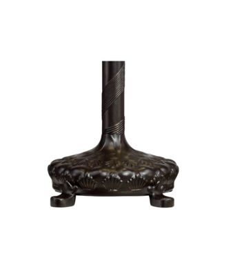 Table Lamp 26" High Antique Bronze Tiffany Style Peacock Art Glass Shade for Living Room Family Bedroom Bedside Office