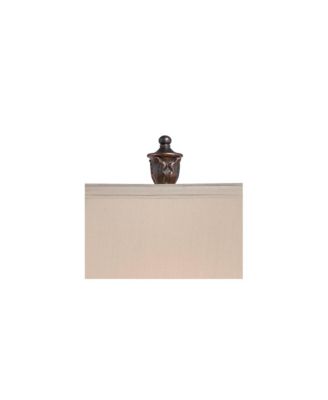 Exeter Traditional Table Lamps 30" Tall Set of 2 Bronze Wood Carved Leaf Cream Rectangular Bell Shade for Bedroom Living Room Bedside