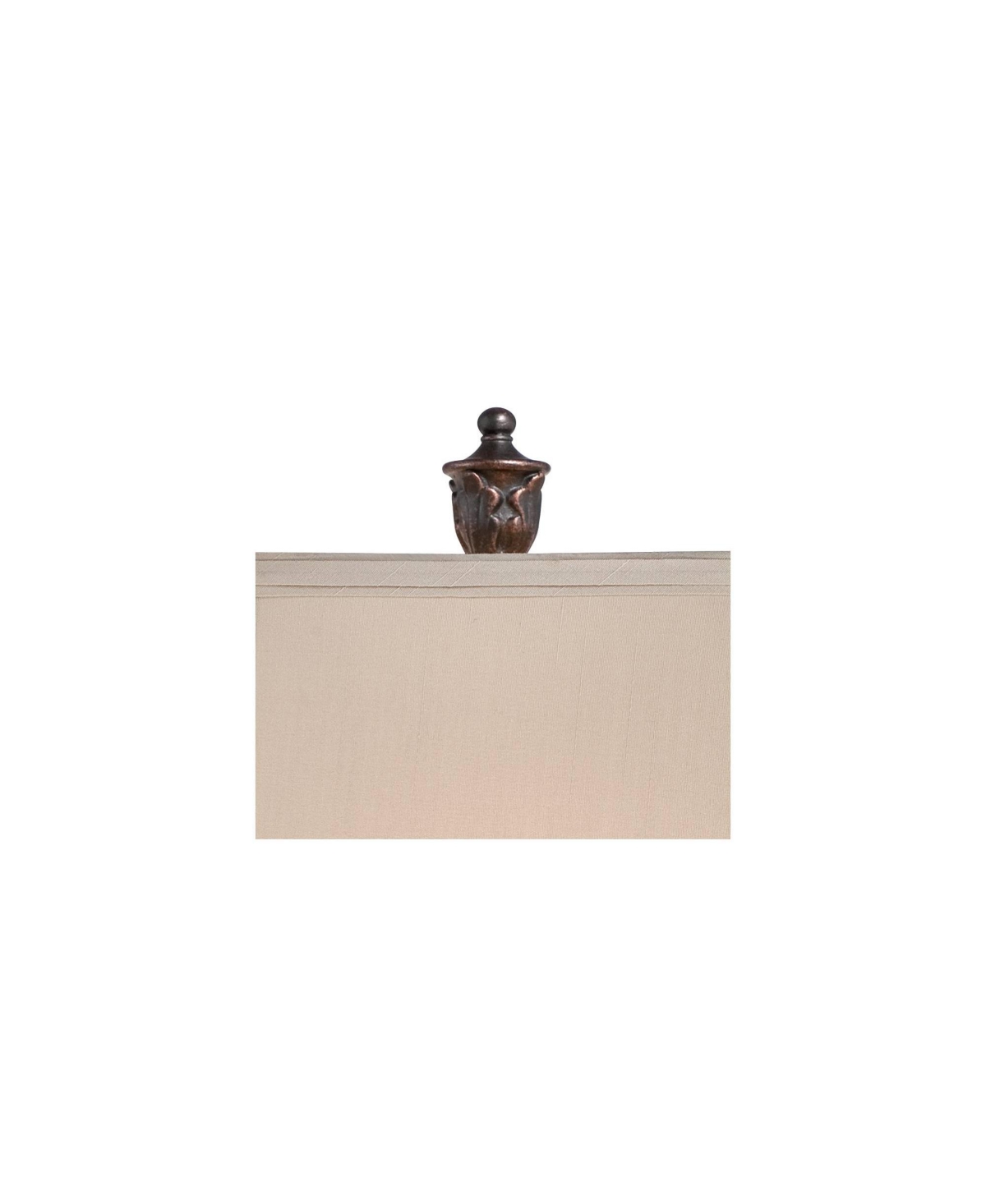 Exeter Traditional Style Table Lamps Tall Full Size Set of 2 Bronze Wood Carved Leaf Creme Rectangular Bell Shade Decor for Living Room Bedroom Ho