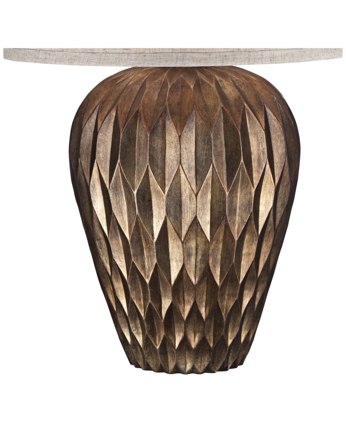 Bulkhead Modern Table Lamp Tall Warm BronzeGeometric Textured Urn Tapered Fabric Drum Shade for Bedroom Living Room House Home Bedside Nigh