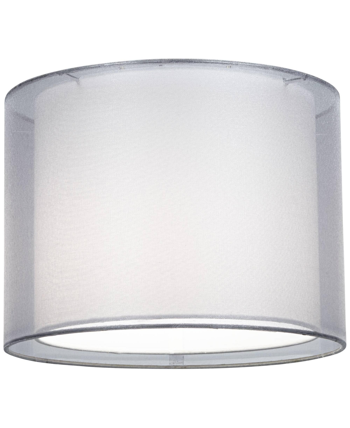 Silver andDouble Sheer Small Drum Lamp Shade 12