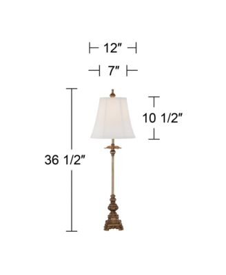 Juliette Traditional Buffet Table Lamps 36 1/2" Tall Set of 2 Antique Gold Ornate Base White Bell Shade for Bedroom Living Room Bedside
