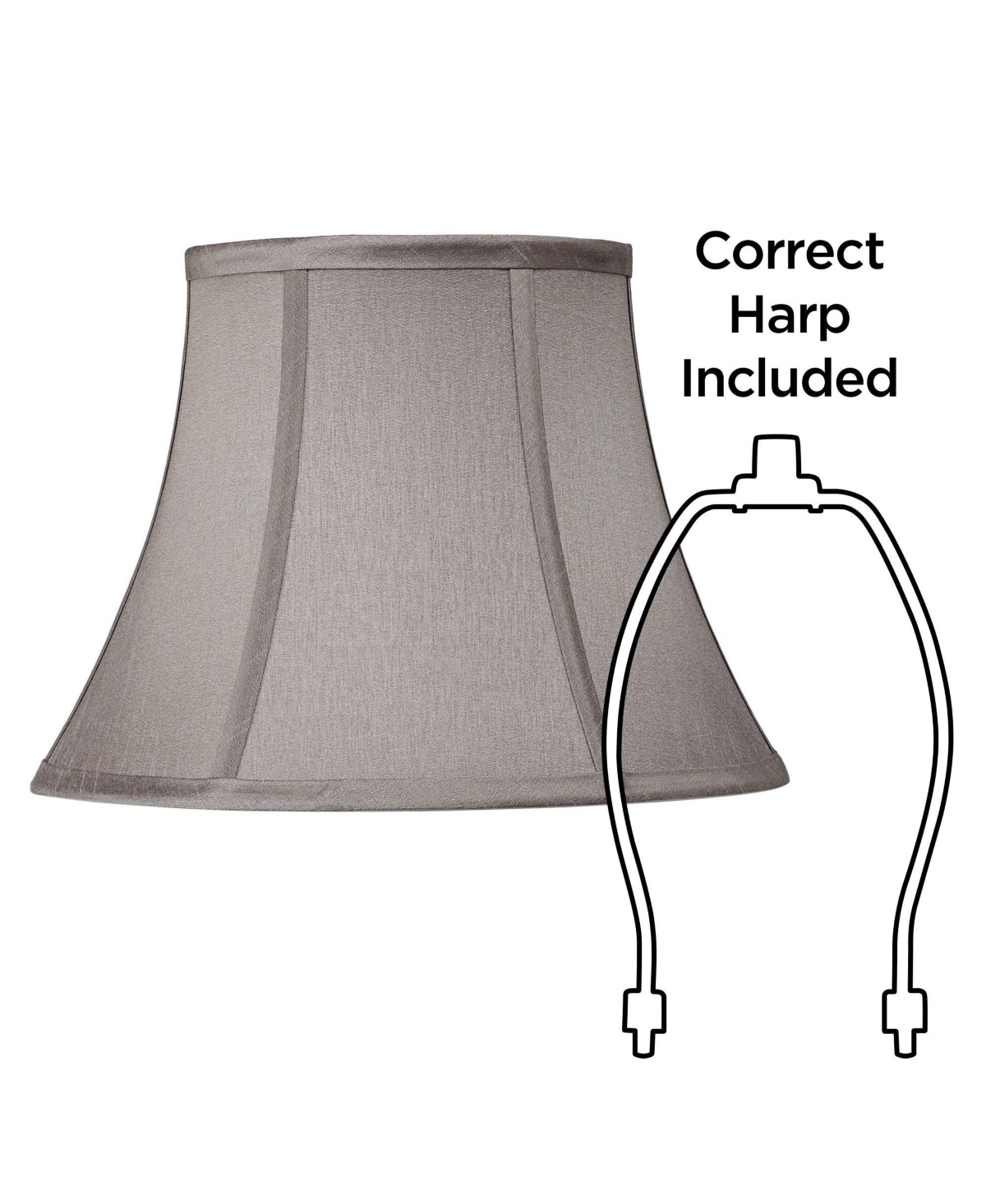 Pewter Gray Small Bell Lamp Shade 7