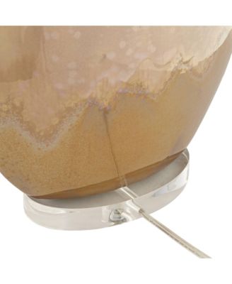 Marci Modern Table Lamp 32" Tall Ceramic Ivory Drip Glaze Off White Oval Shade for Bedroom Living Room Bedside Nightstand Office