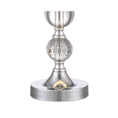 Solange 25" High Modern Glam Table Lamps Set of 2 Silver Finish Stacked Crystal White Shade Living Room Bedroom