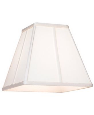 Set of 2 Ivory Classic Small Square Lamp Shades 5.25" Top x 10" Bottom x 9" High (Spider) Replacement with Harp and Finial