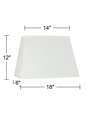 Set of 2 Rectangular Lamp Shades Ivory Large 18" Wide x 12"Deep x 12" High Spider with Replacement Harp and Finial
