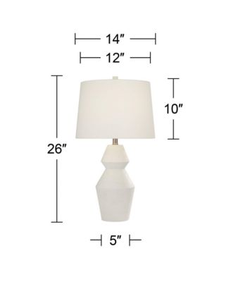 Velas 26" High Gourd Modern Coastal Table Lamps Set of 2 White Finish Living Room Bedroom Bedside Nightstand House