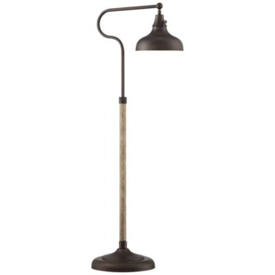 Ferris Rustic Farmhouse Pharmacy Floor Lamp 57" Tall Bronze Faux Wood Grain Adjustable for Living Room Reading Bedroom Office Home