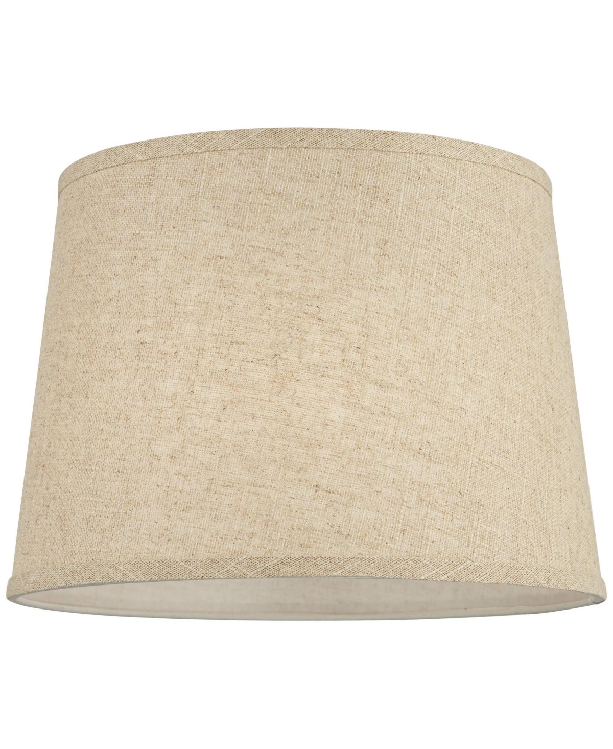 Set of 2 Hardback Drum Lamp Shades Burlap Linen Medium 11